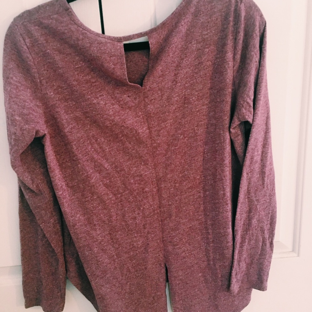 purple athletic long sleeve top